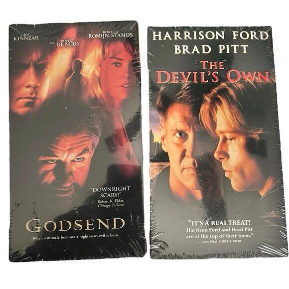 Lot of 2 New VHS Thriller Movies Godsend The Devils Own Pitt Ford DeNiro 90s - Picture 1 of 15